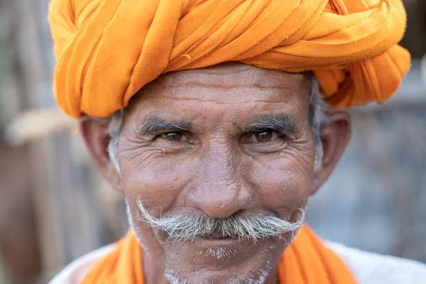 Pushkar Inde Novembre 2018 Homme Indien Dans Désert Thar Pendant — Photo