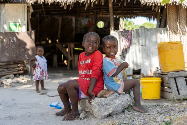 Zanzibar Tanzanie Ledna 2020 Neznámé Africké Malé Děti Ulici Ostrova — Stock fotografie