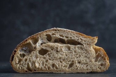 Mayasız mayalı ekmeğin doğal soyut dokusu, yakın çekim.