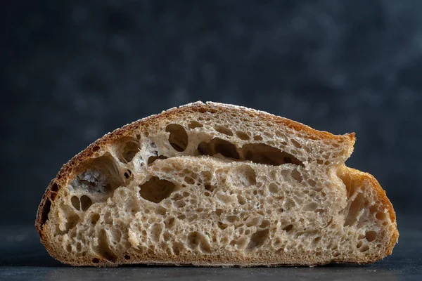 Naturalna Abstrakcyjna Tekstura Bezdrożdżowego Chleba Zakwaśnego Zbliżenie — Zdjęcie stockowe