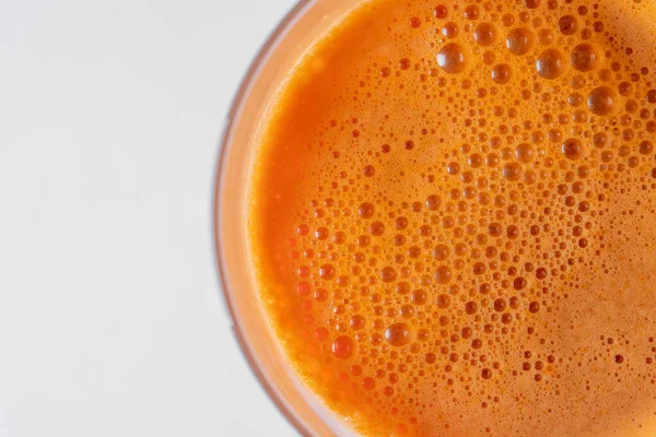 Glas Mit Frischem Karottensaft Hintergrund Draufsicht Nahaufnahme Konzept Für Gesunde — Stockfoto