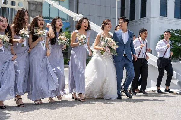 Singapur Stadt Singapur Februar 2020 Hochzeitszeremonie Asiatischen Stil Auf Einer — Stockfoto