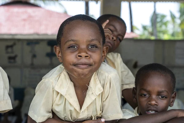 Zanzibar Tanzania January 2020 Unidentified African Children Local School Lesson — Stock Photo, Image