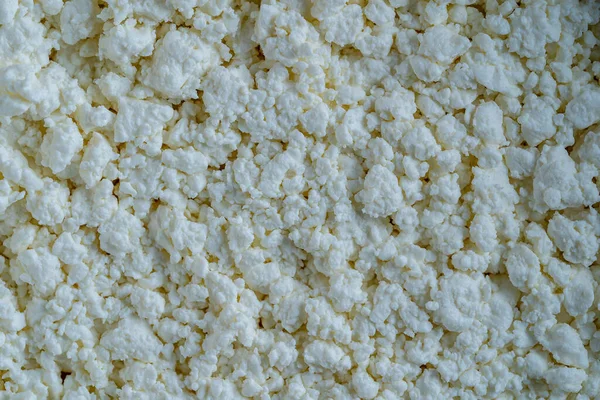 背景土制奶酪 顶视图 乳制品的白色肉质质感 乳酪贴面 奶类产品概念 — 图库照片