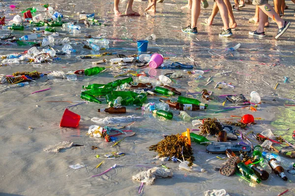 Koh Phangan Thailand Dec 2015 Consequences Sea Water Pollution Haad — Stock Photo, Image