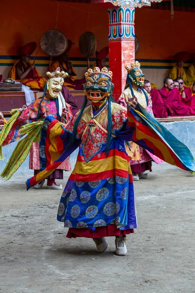 Lamayuru Gompa Ladakh Hindistan Haziran 2015 Mistik Maske Takmış Budist — Stok fotoğraf