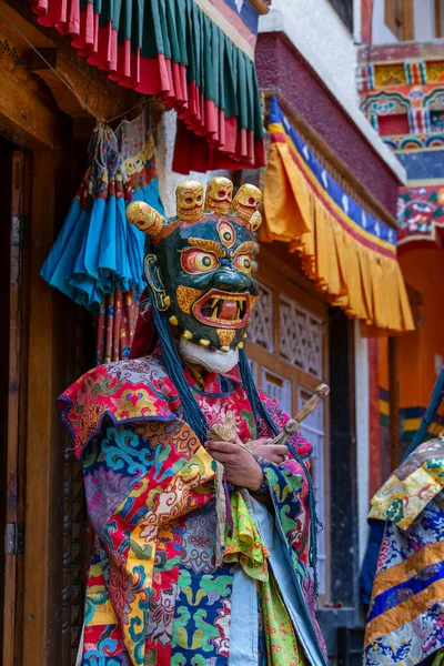 Lamayuru Gompa Ladakh Hindistan Haziran 2015 Mistik Maske Takmış Budist — Stok fotoğraf