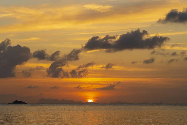 Beautiful Sunset Sea Water Island Koh Phangan Thailand Travel Nature — Stock Photo, Image