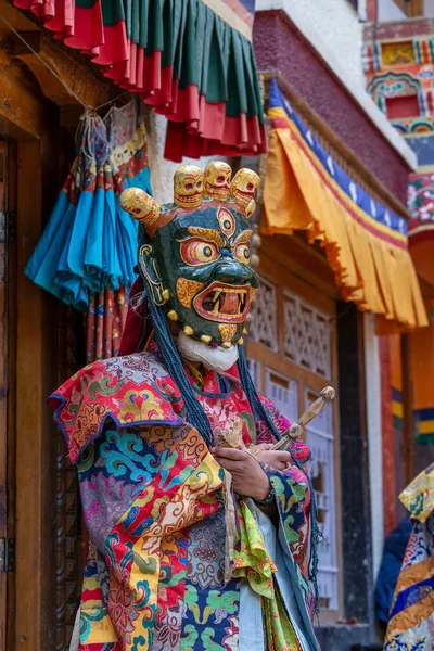 Lamayuru Gompa Ladakh Indie Června 2015 Buddhistické Lamy Mystické Masce — Stock fotografie
