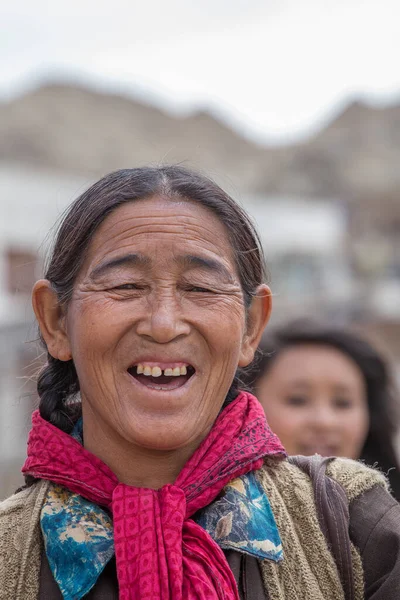 Leh Hindistan Haziran 2015 Hint Yaşlı Kadın Dağ Köyü Leh — Stok fotoğraf