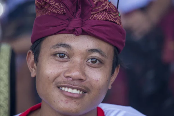 Bali Indonesia Jan 2018 Balinese Young Man Participates Street Ceremony — Stock Photo, Image