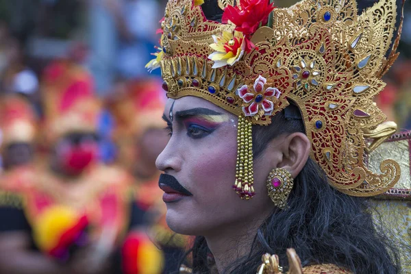 Bali Indonesia Januari 2018 Pria Bali Mengenakan Kostum Nasional Berpartisipasi — Stok Foto