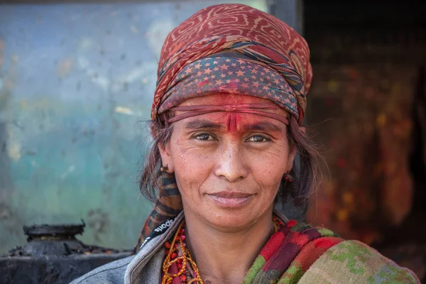 Kathmandu Nepal Oktober 2016 Nepalese Vrouw Straat Kathmandu Nepal — Stockfoto