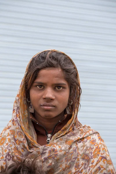 Leh Ινδία Ιουνίου 2015 Ινδή Κοπέλα Στην Αγορά Του Δρόμου — Φωτογραφία Αρχείου
