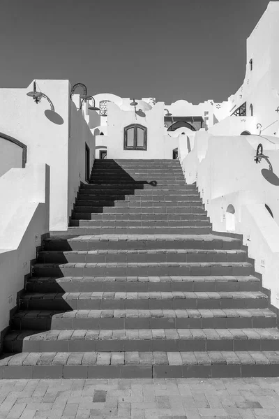 Dettaglio Scale Parete Bianca Una Casa Sulla Strada Dell Egitto — Foto Stock