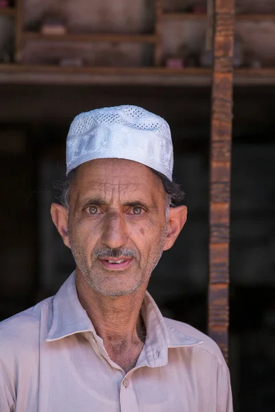 Portrait Muslim Man Srinagar Kashmir India Close — Stock Photo, Image