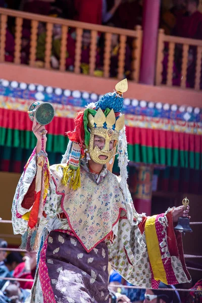 Ladakh Kuzey Hindistan Haziran 2015 Mistik Bir Maske Takan Tibetli — Stok fotoğraf