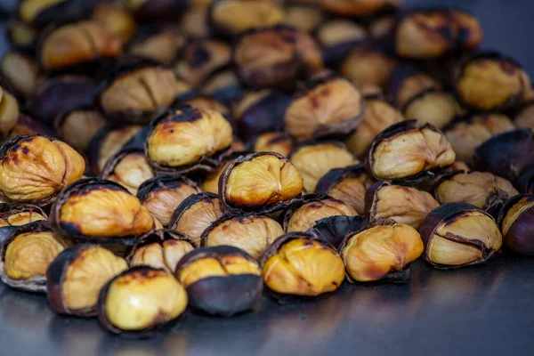 Castanhas Assadas Para Venda Mercado Rua Istambul Turquia Fechar — Fotografia de Stock