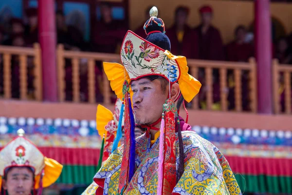 Ladakh Północne Indie Czerwca 2015 Buddyjski Mnich Tybetański Uczestniczy Buddyjskim — Zdjęcie stockowe