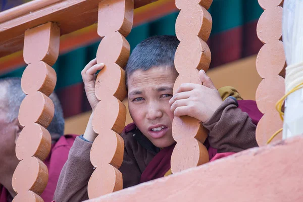 Ladakh Północne Indie Czerwiec 2015 Młodzieniec Tybetański Uczestniczy Festiwalu Buddyjskim — Zdjęcie stockowe