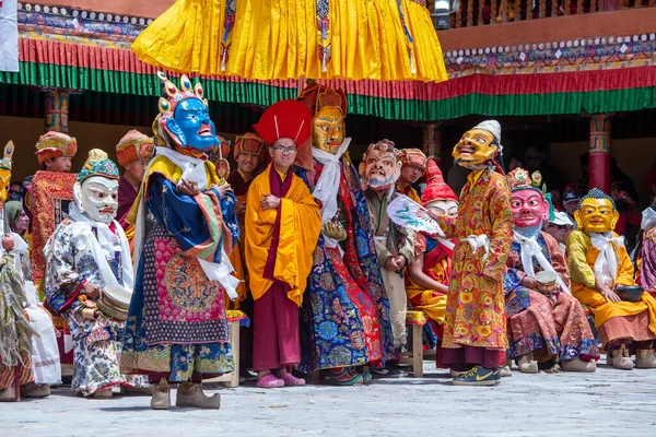 Ladakh Northern India June 2015 Tibetan Man Dressed Mystical Mask — Stock Photo, Image