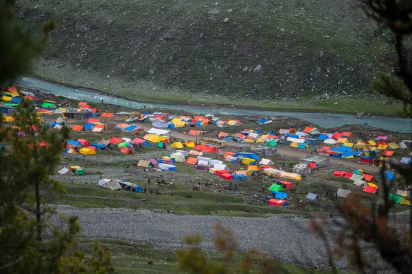 Srinagar India July 2015 Color Ful Waterproof Tents Placed Next — 图库照片
