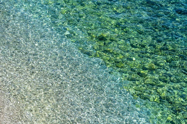 Crystal Clear Turquoise Sea Water Pebble Beach Croatia Dalmatian Coast — Stock Photo, Image