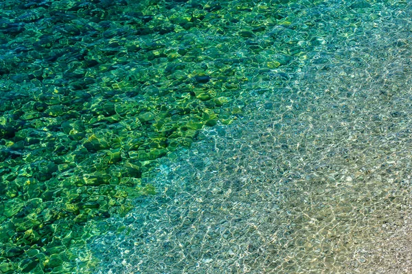 Crystal Clear Turquoise Sea Water Pebble Beach Croatia Dalmatian Coast — Stock Photo, Image