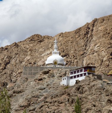 Tall Shanti Stupa in Leh, Ladakh, India clipart