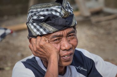 Bali Adası portre adam. Endonezya