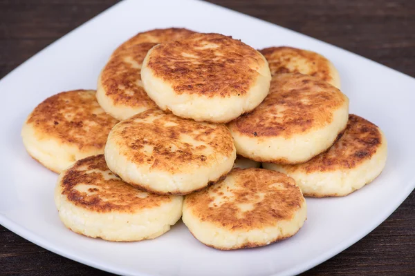 Delicious homemade cheese pancakes — Stock Photo, Image