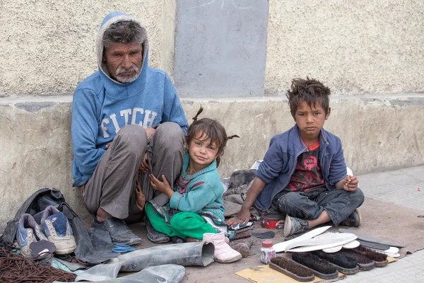 Família pobre em Leh, Índia — Fotografia de Stock
