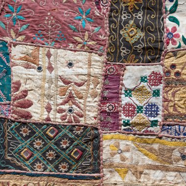 Asya patchwork halıya Leh, Ladakh, Hindistan