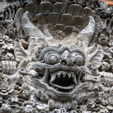 Tapınağın Ubud, Bali, Endonezya geleneksel taş heykel