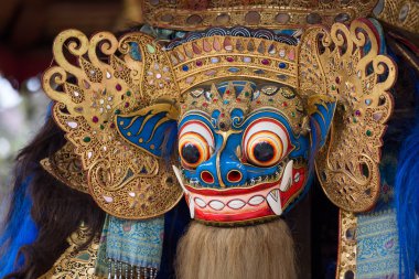Orta bali Tapınağı geleneksel balinese Tanrı heykelinin portre