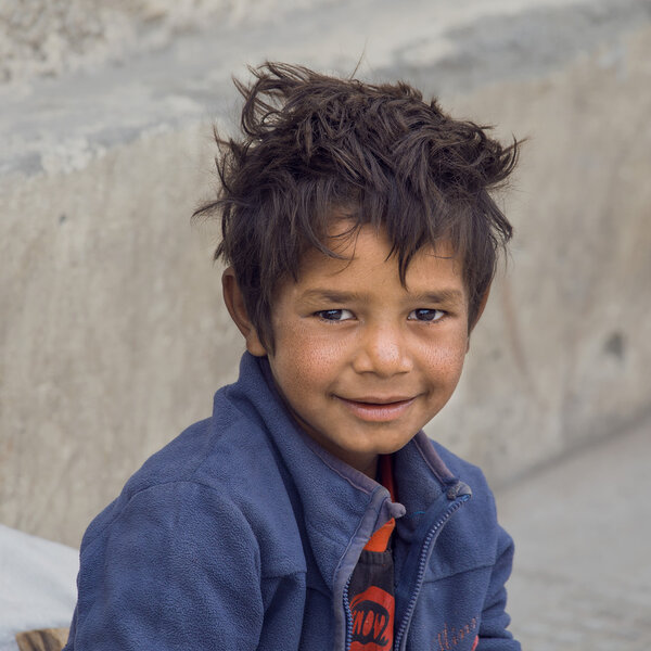 Beggar boy in Leh, India