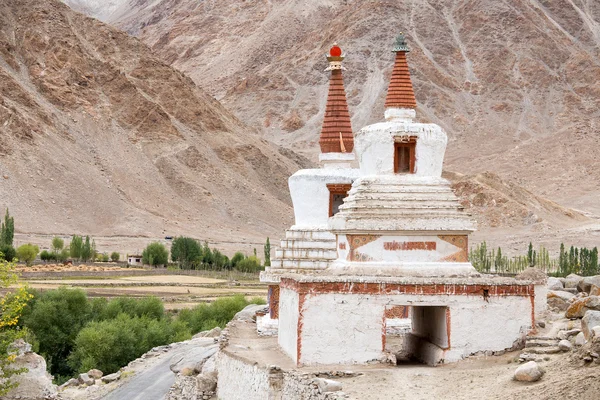 Alto Shanti Stupa en Chemdey gompa, monasterio budista, Ladakh, Jammu & Cachemira, India — Foto de Stock