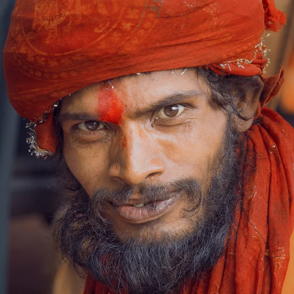 Sadhu indio, hombre santo. Haridwar, Uttarakhand, India . — Foto de Stock