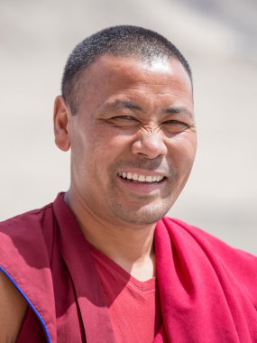 Ladakh Tibetli Budist keşiş. Hindistan