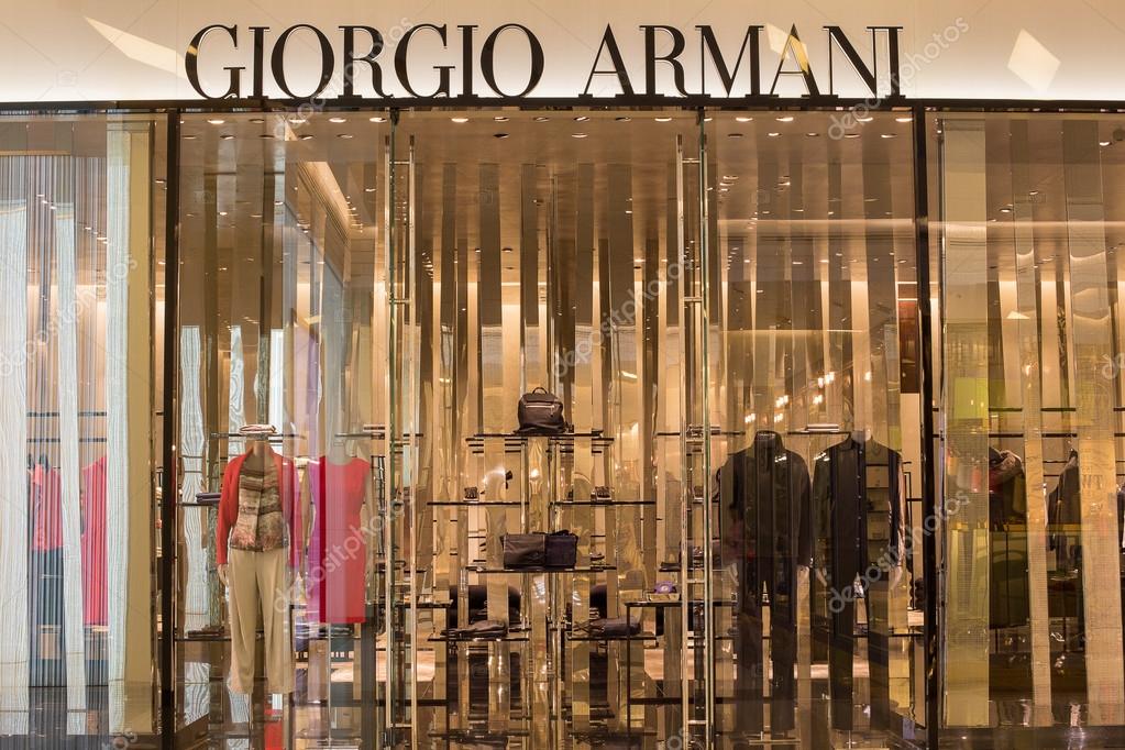 Front view of Giorgio Armani store in Siam Paragon Mall. Bangkok ...