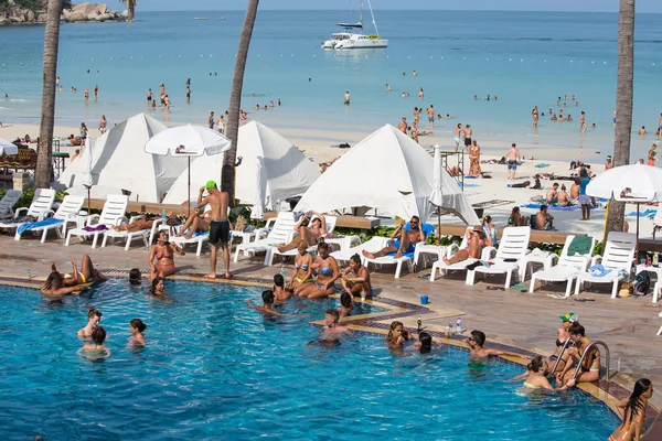 Haad Rin beach adası Koh Phangan, Tayland dolunay partiden önce — Stok fotoğraf