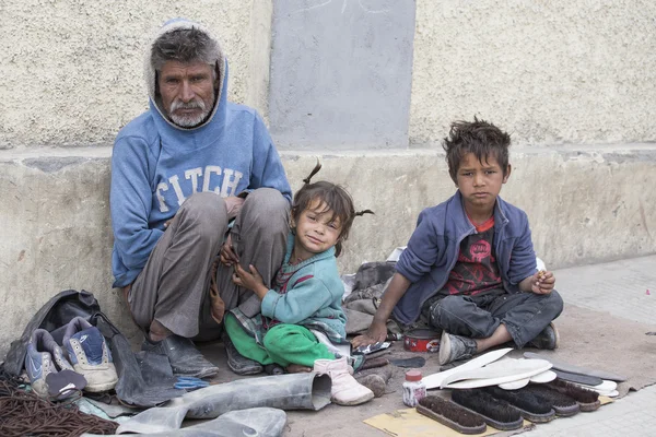 Família pobre em Leh, Índia — Fotografia de Stock
