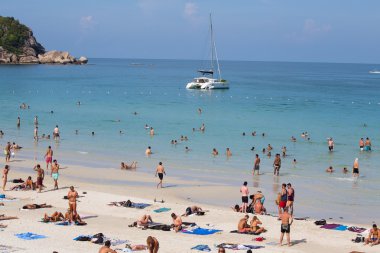 Haad Rin beach adası Koh Phangan, Tayland dolunay partiden önce