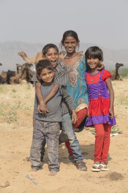 Hintli çocuk Pushkar, Hindistan