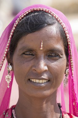Hintli kadın portre. Pushkar, Hindistan