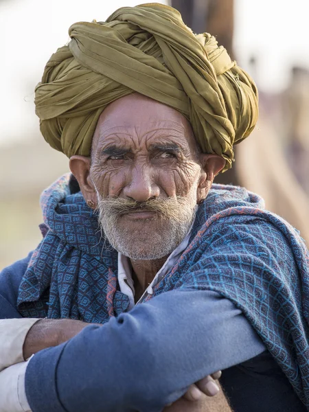 Портрет индийца. Пушкар, Индия — стоковое фото