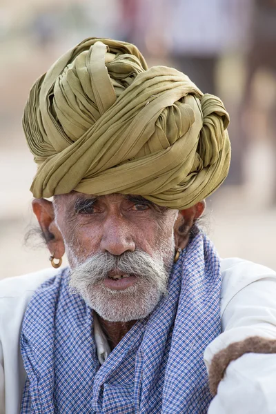 Porträt eines indischen Mannes. pushkar, indien — Stockfoto