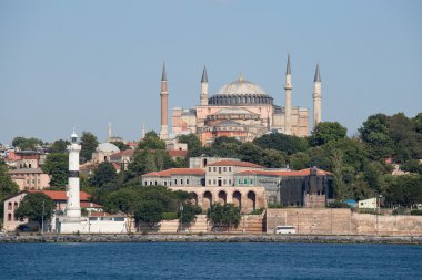 Ayasofya'nın ve Istanbul, boğaz görüntüleyin. Türkiye