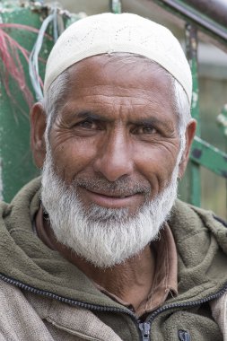 Portrait Indian man. Srinagar, Kashmir, India. Close up