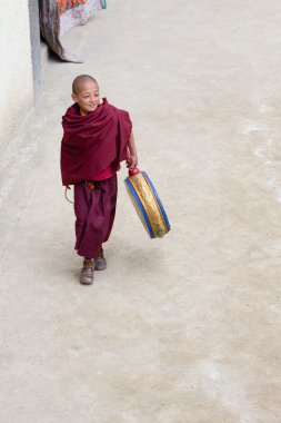 Tibetan Buddhist young monk in the monastery of Lamayuru, Ladakh, India